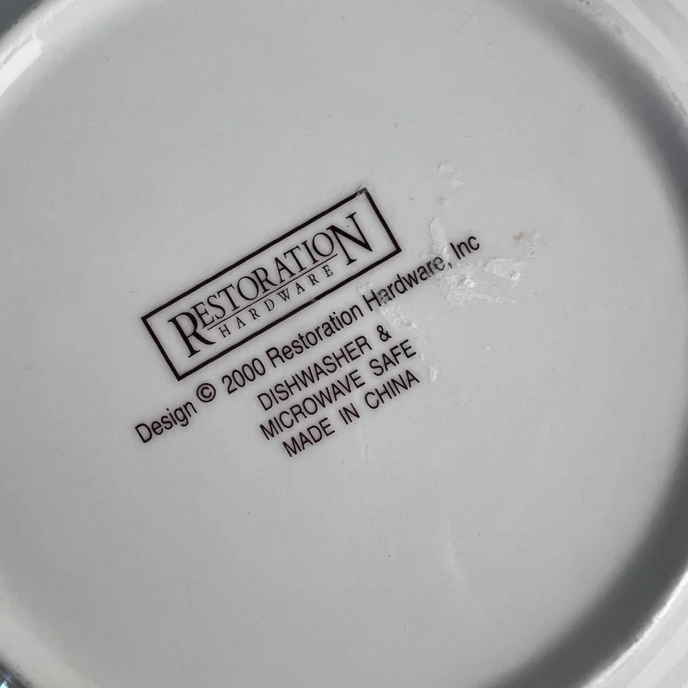 Restoration Hardware Vintage 2000 Classic Cheese Plates 7.5″‎ Set of 4
